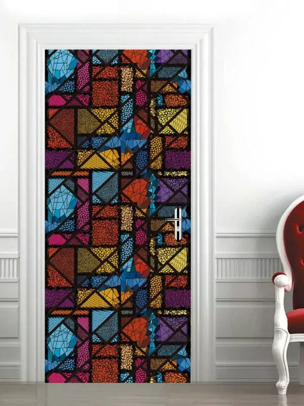 porta interna in mosaico e vetro